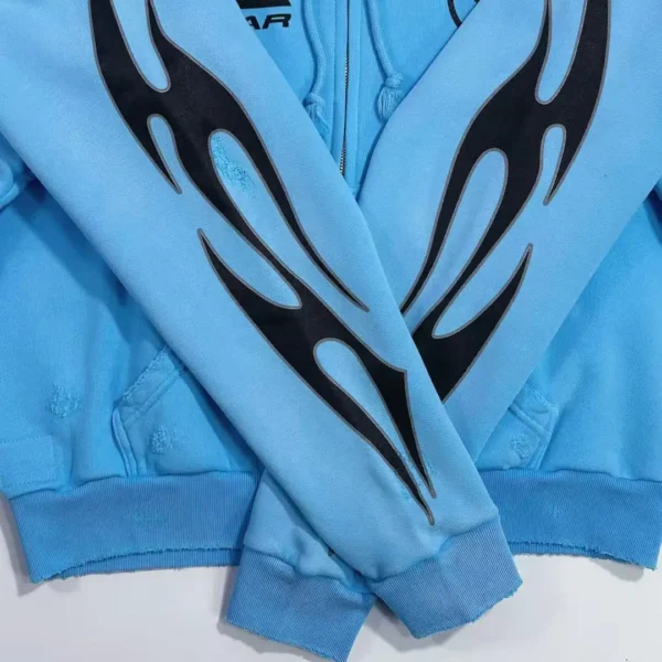 Hellstar Sports Blue Zipper Hoodie - Image 9