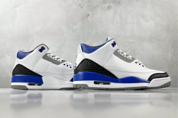 Air Jordan 3 retro "racer blue" Little Lightning White Blue - Image 6