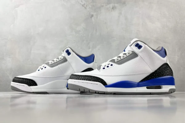 Air Jordan 3 retro "racer blue" Little Lightning White Blue - Image 5