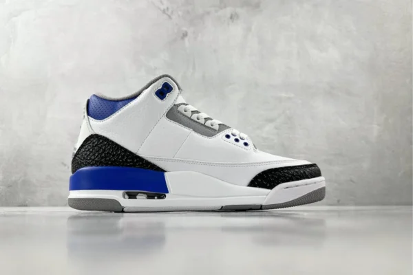 Air Jordan 3 retro "racer blue" Little Lightning White Blue - Image 2