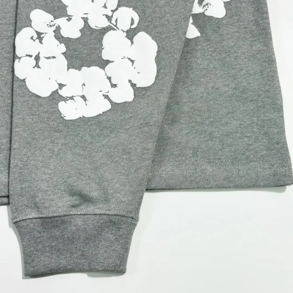 Denim Tears Grey Cotton Flower Long Sleeve  0732 
*Customized spinning - Image 5
