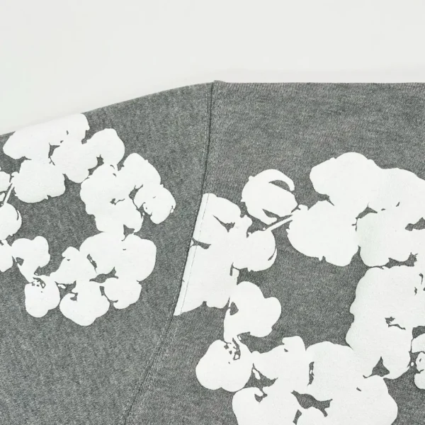Denim Tears Grey Cotton Flower Long Sleeve  0732 
*Customized spinning - Image 6