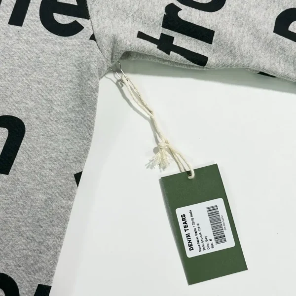 Denim Tears Grey Race Letter Zipper Hoodie - Image 7