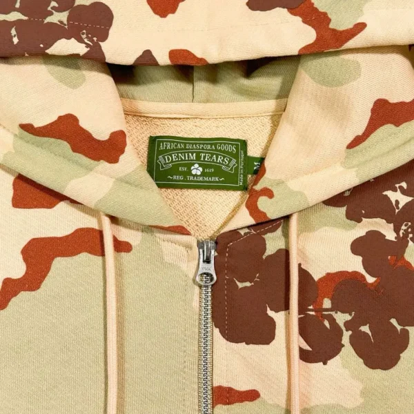 Denim Tears Yellow Brown Desert Camouflage Cotton Zipper Shirt - Image 3