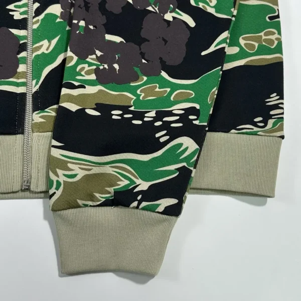 Denim Tears Green Tiger Pattern Camouflage Cotton Zipper Sweater - Image 7