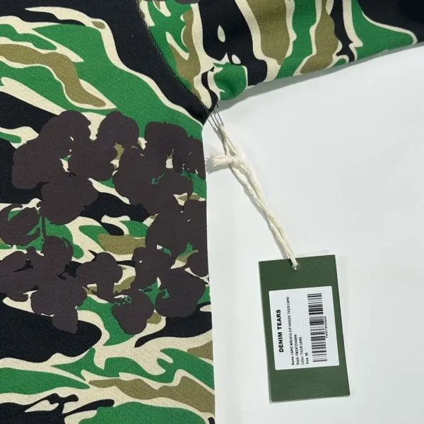 Denim Tears Green Tiger Pattern Camouflage Cotton Zipper Sweater - Image 9