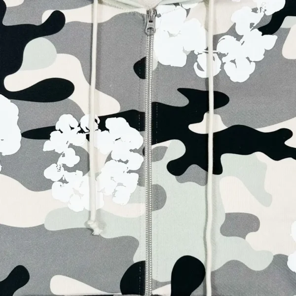 Denim Tears White Snow Camouflage Cotton Zipper Sweater - Image 4