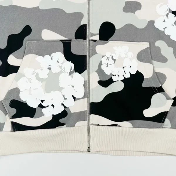 Denim Tears White Snow Camouflage Cotton Zipper Sweater - Image 6