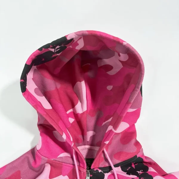 Denim Tears Pink Camouflage Cotton Zipper Sweater  0737 - Image 3