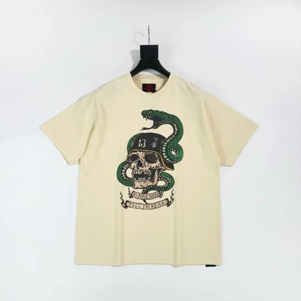 Gallery Depot. Skull Green Snake Beige Short Sleeve