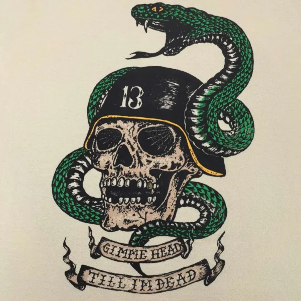Gallery Depot. Skull Green Snake Beige Short Sleeve - Image 4