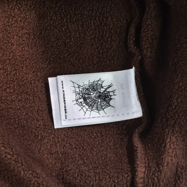 Sp5der Brown Hot Diamond Spider Web Hoodie - Image 8