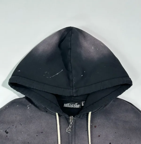 Hellstar Black Halloween Inkjet Zipper Sweater - Image 3