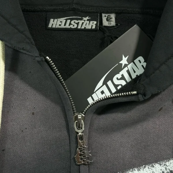 Hellstar Black Halloween Inkjet Zipper Sweater - Image 4