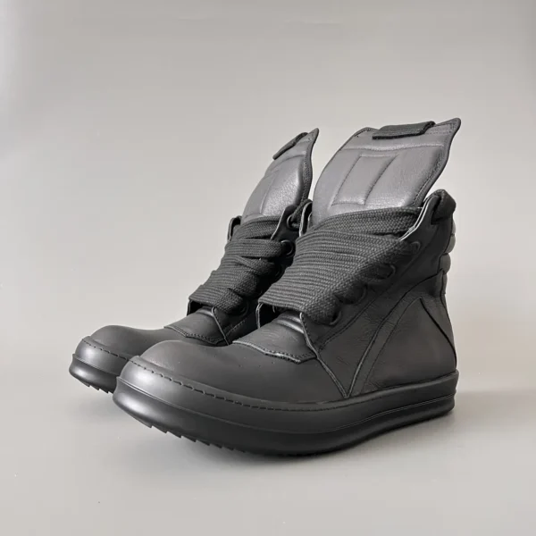 Rick Owens      New Coarse Lace Series - Mainline Black High Top Lace