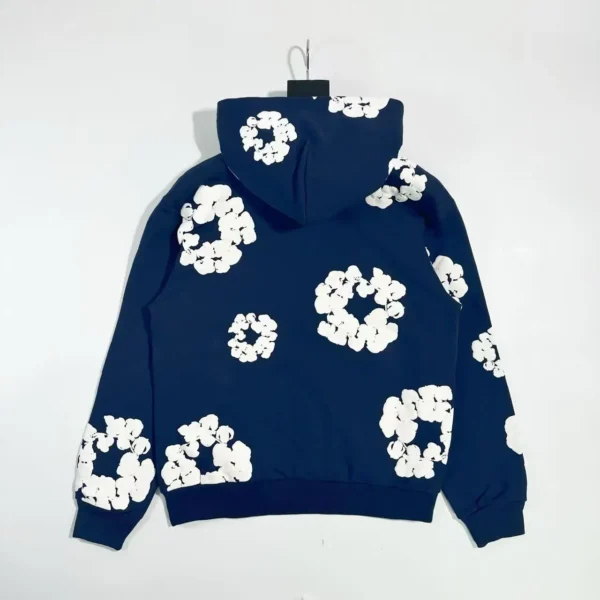 Denim Tears Mono navy blue kapok hoodie - Image 2