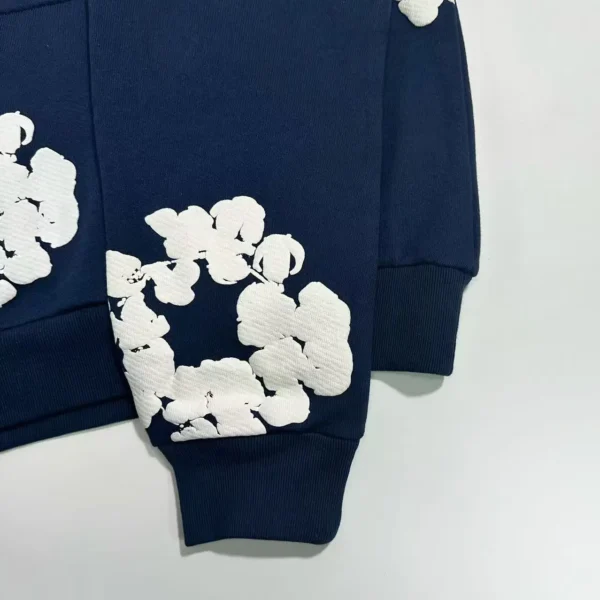 Denim Tears Mono navy blue kapok hoodie - Image 7