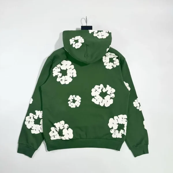 Denim Tears Mono Green Cotton Hoodie - Image 2