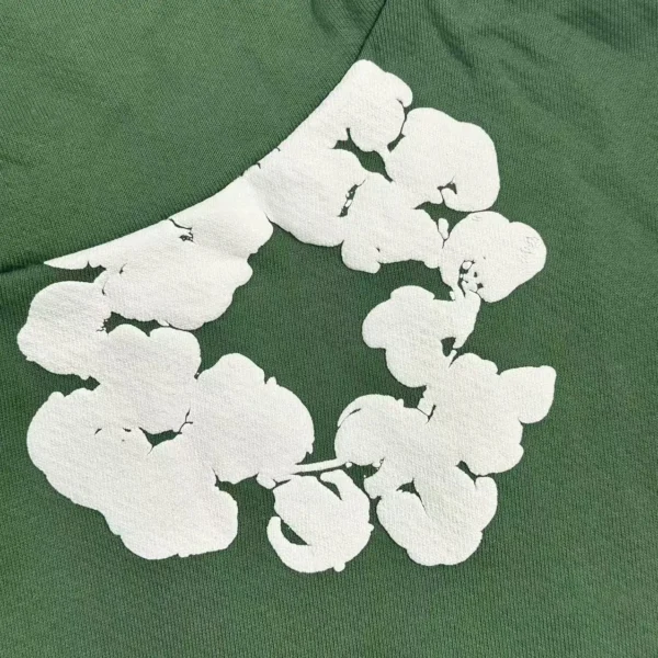 Denim Tears Mono Green Cotton Hoodie - Image 4