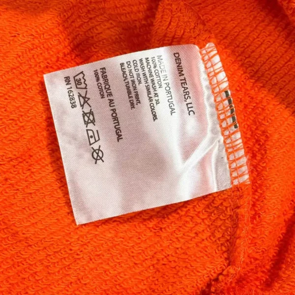 Denim Tears Mono Orange Kapok Hoodie - Image 8