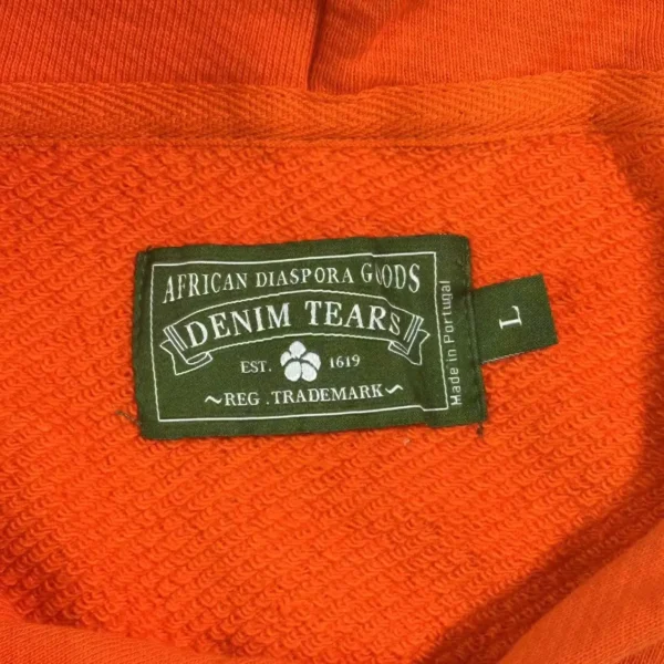 Denim Tears Mono Orange Kapok Hoodie - Image 3