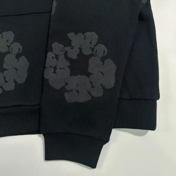 Denim Tears Mono Black Grey Kapok Hoodie - Image 7