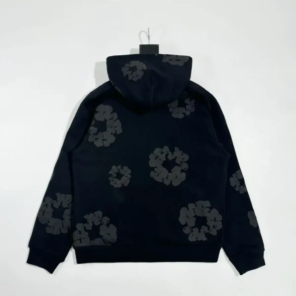 Denim Tears Mono Black Grey Kapok Hoodie - Image 2