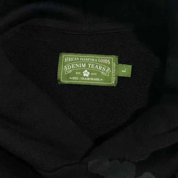 Denim Tears Mono Black Grey Kapok Hoodie - Image 3