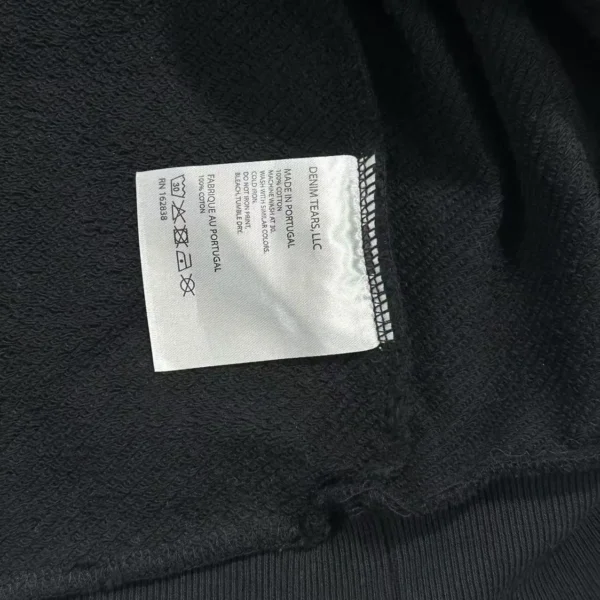 Denim Tears Mono Black Grey Kapok Hoodie - Image 8