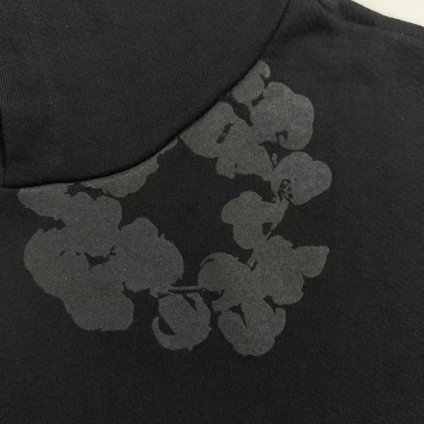 Denim Tears Mono Black Grey Kapok Hoodie - Image 4