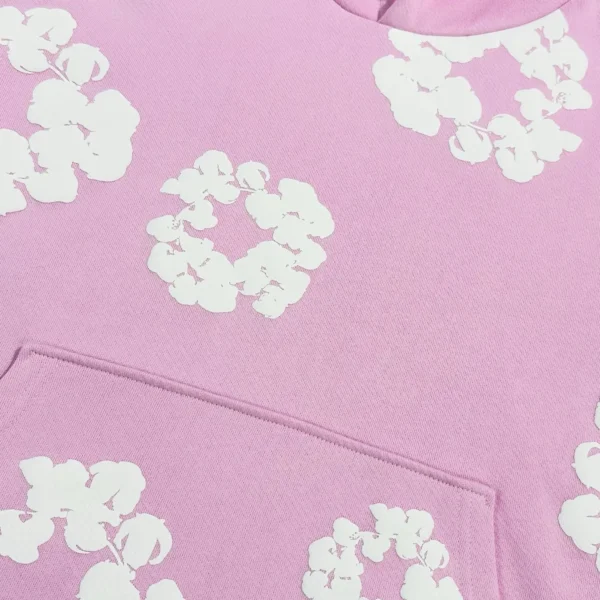 Denim Tears Mono Cherry Blossom Pink Kapok Hoodie - Image 6