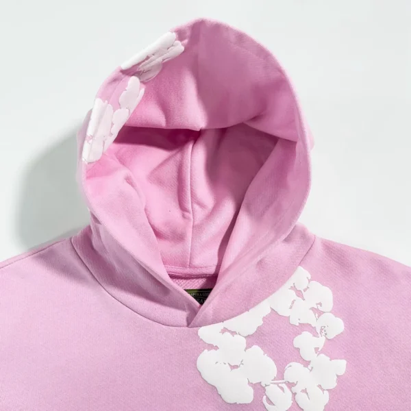 Denim Tears Mono Cherry Blossom Pink Kapok Hoodie - Image 4