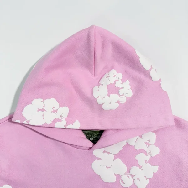 Denim Tears Mono Cherry Blossom Pink Kapok Hoodie - Image 3