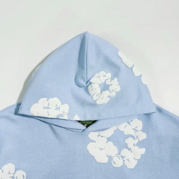Denim Tears Mono Sky Blue Kapok Hoodie - Image 3