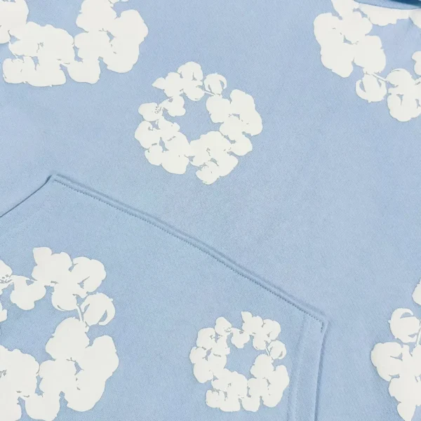 Denim Tears Mono Sky Blue Kapok Hoodie - Image 6