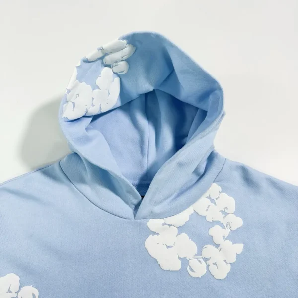 Denim Tears Mono Sky Blue Kapok Hoodie - Image 4