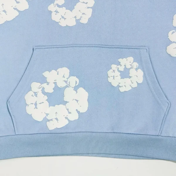 Denim Tears Mono Sky Blue Kapok Hoodie - Image 7