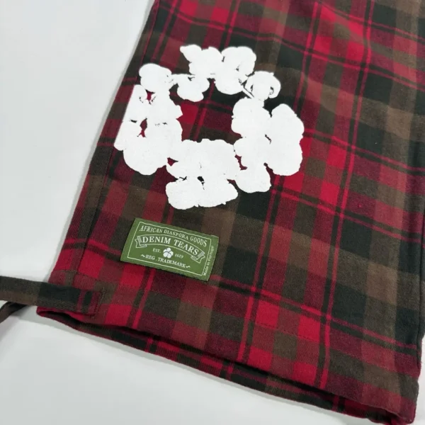 Denim Tears Red Grid Kapok Flower Pajama Pants - Image 7