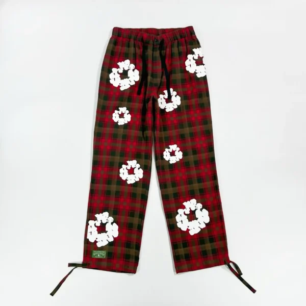 Denim Tears Red Grid Kapok Flower Pajama Pants
