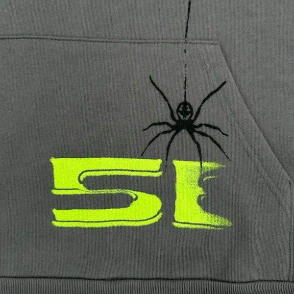Sp5der Grey Brown Hoodie - Image 6