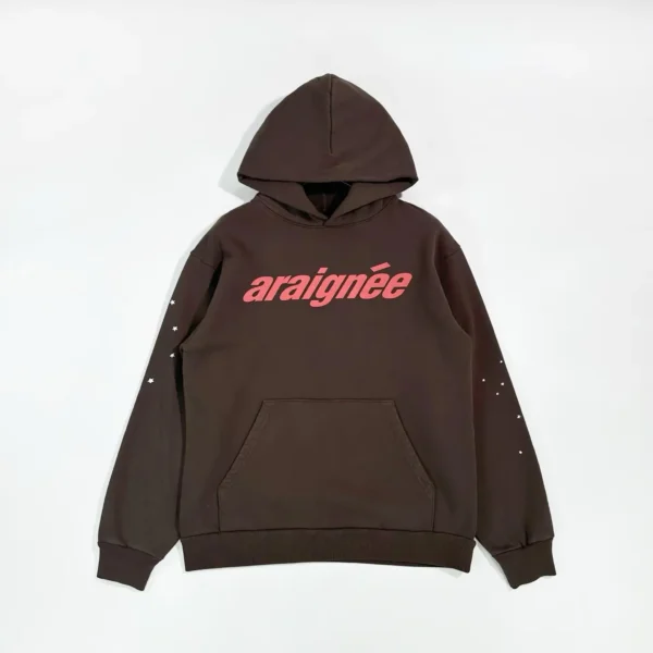 Sp5der French Alphabet Coffee Hoodie