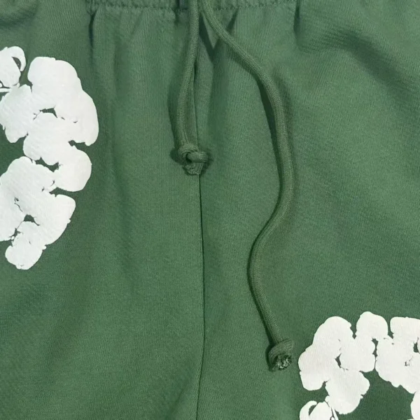 Denim Tears Mono Green Cotton Flower Sanitary Pants - Image 4