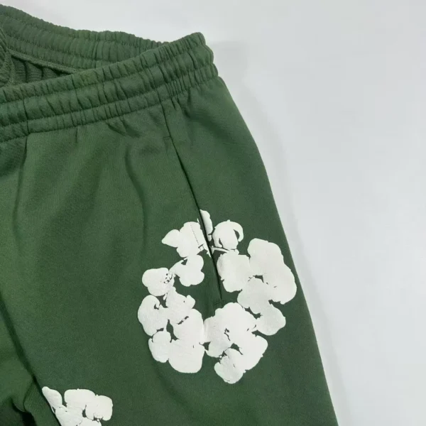 Denim Tears Mono Green Cotton Flower Sanitary Pants - Image 5