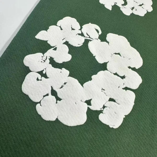 Denim Tears Mono Green Cotton Flower Sanitary Pants - Image 7