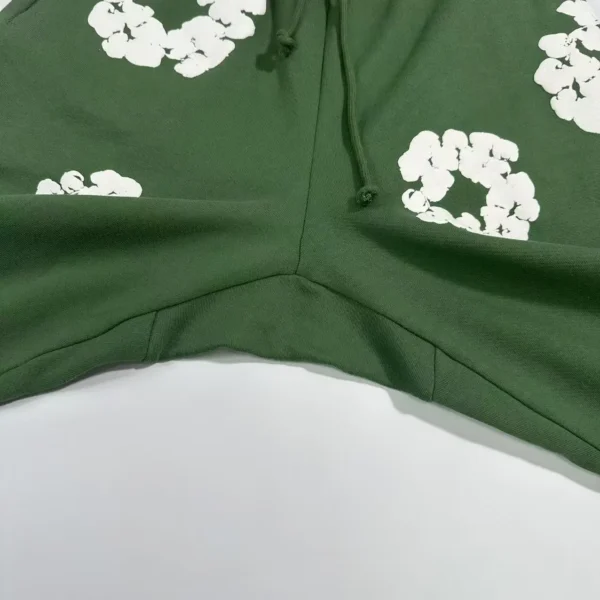 Denim Tears Mono Green Cotton Flower Sanitary Pants - Image 6