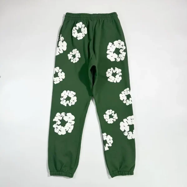Denim Tears Mono Green Cotton Flower Sanitary Pants - Image 2