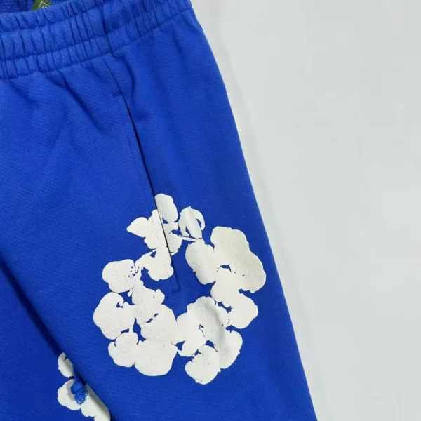 Denim Tears Mono Blue Cotton Flower Sanitary Pants - Image 4