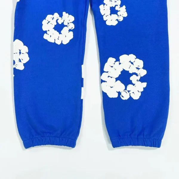 Denim Tears Mono Blue Cotton Flower Sanitary Pants - Image 7