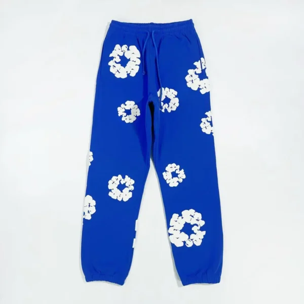 Denim Tears Mono Blue Cotton Flower Sanitary Pants