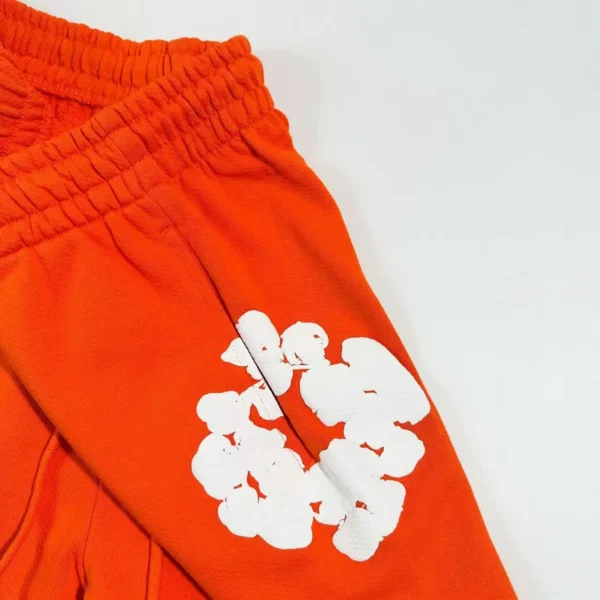 Denim Tears Mono Orange Cotton Flower Sanitary Pants - Image 4
